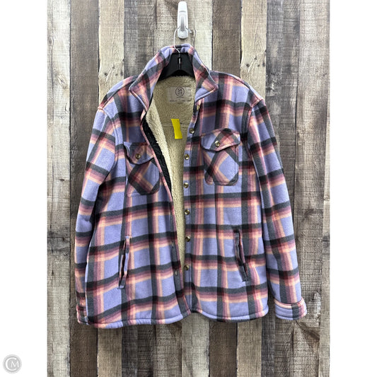 Jacket Shirt By Sage In Plaid Pattern, Size: L