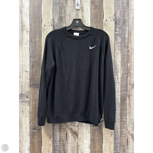 Athletic Top Long Sleeve Crewneck By Nike In Black, Size: M