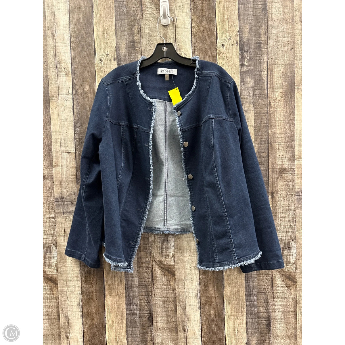 Jacket Denim By Kasper In Blue Denim, Size: 2x