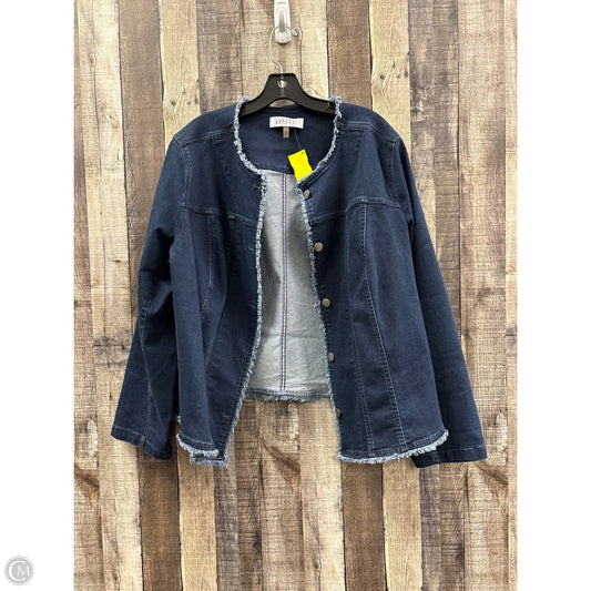 Jacket Denim By Kasper In Blue Denim, Size: 2x