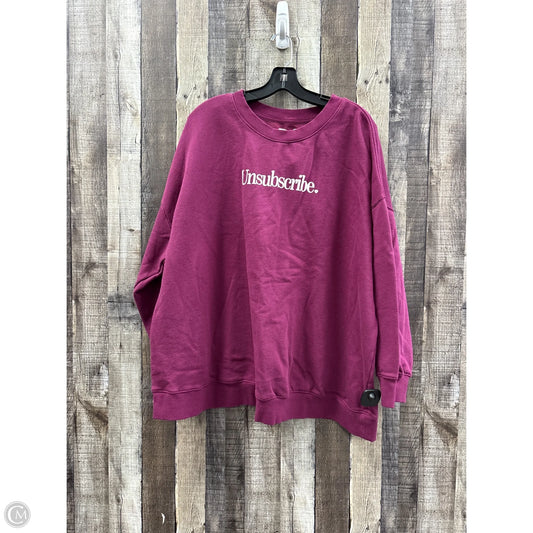 Sweatshirt Crewneck By Old Navy In Maroon, Size: Xxl