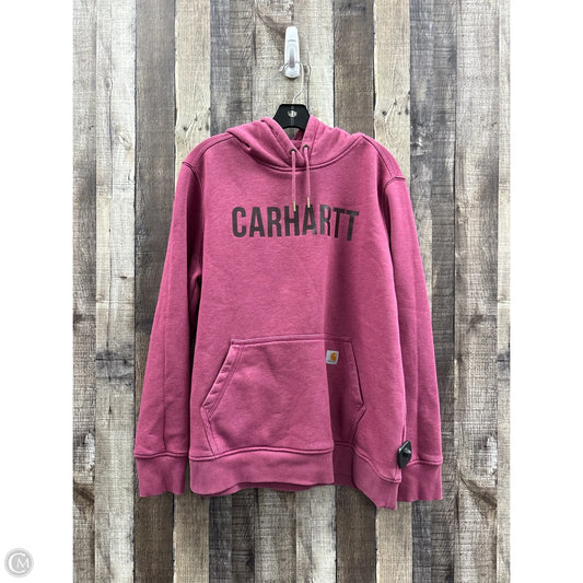 Athletic Sweatshirt Hoodie By Carhartt In Pink, Size: 1x