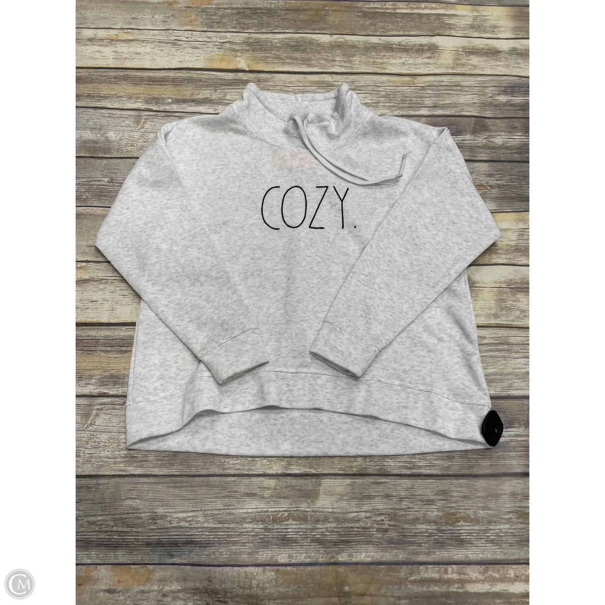 Sweatshirt Collar By Rae Dunn In Grey, Size: M