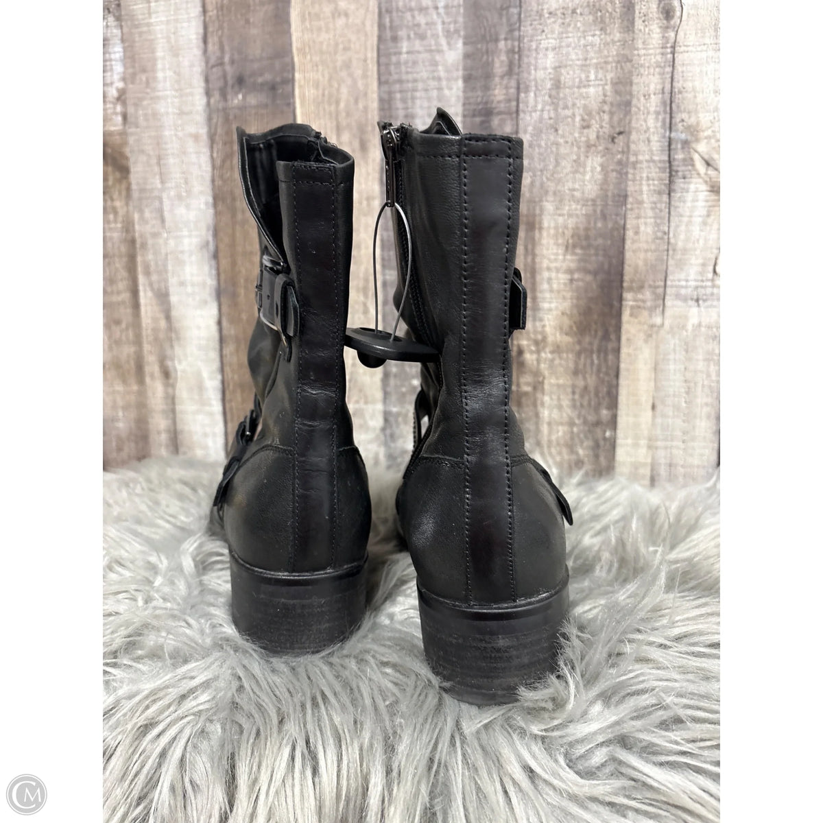 Boots Ankle Heels By Earth In Black, Size: 9.5