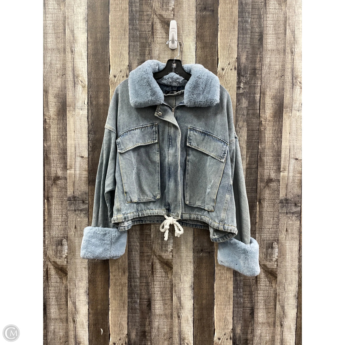 Jacket Denim By Missguided In Blue Denim, Size: S