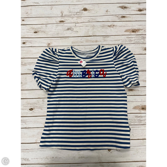 Top Short Sleeve By Cmf In Blue & White, Size: Xl