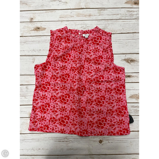 Top Sleeveless By J. Crew In Pink & Red, Size: L