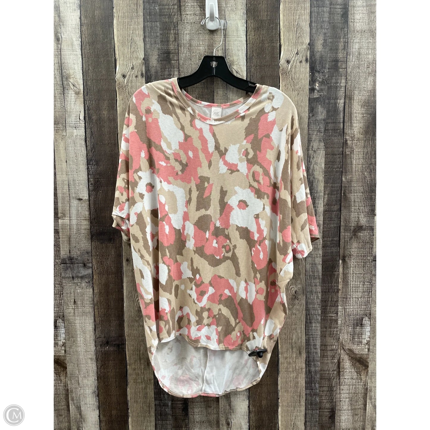 Top Short Sleeve By Cmf In Brown & Pink, Size: M