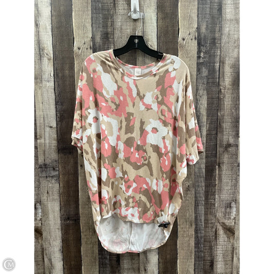 Top Short Sleeve By Cmf In Brown & Pink, Size: M