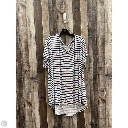 Top Short Sleeve By Lane Bryant In Striped Pattern, Size: 4x