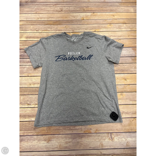 Athletic Top Short Sleeve By Nike Apparel In Grey, Size: M