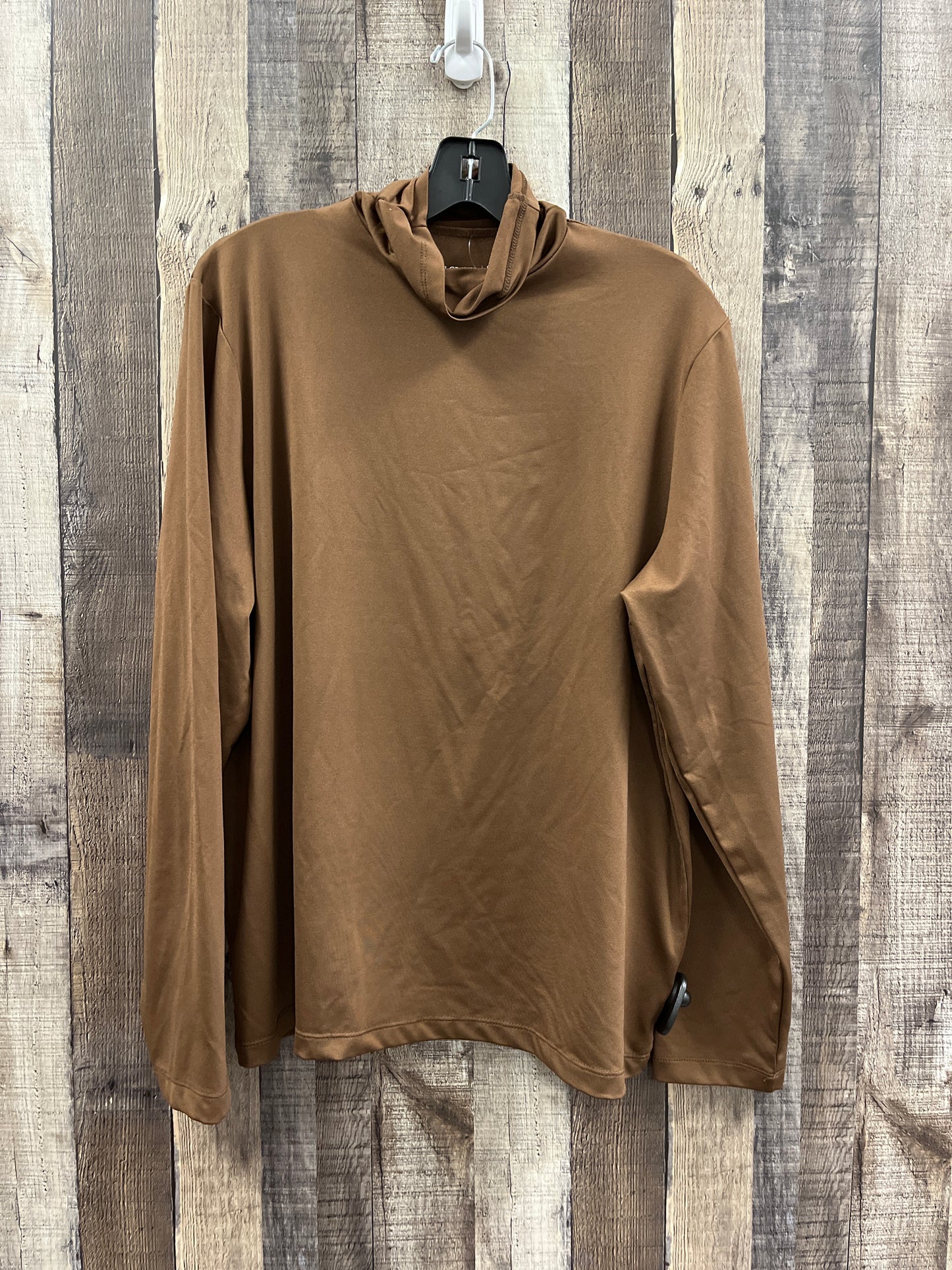 Top Long Sleeve By Susan Graver In Brown, Size: Xl