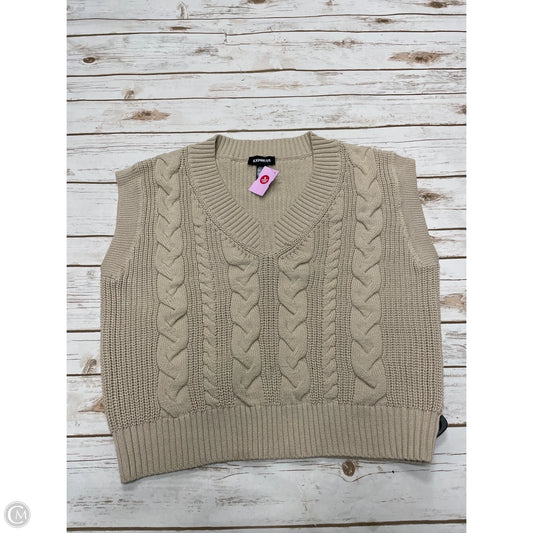 Vest Sweater By Express In Tan, Size: M