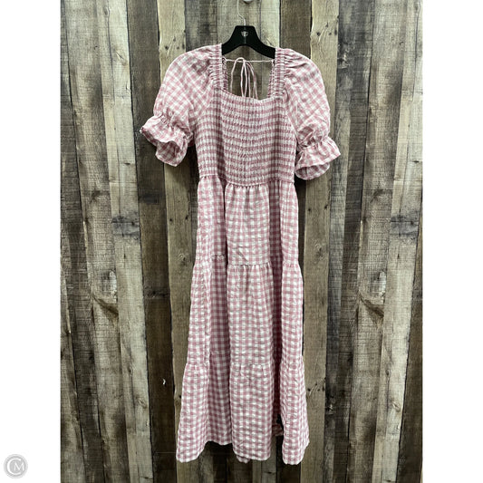 Dress Casual Maxi By Cme In Pink & White, Size: M