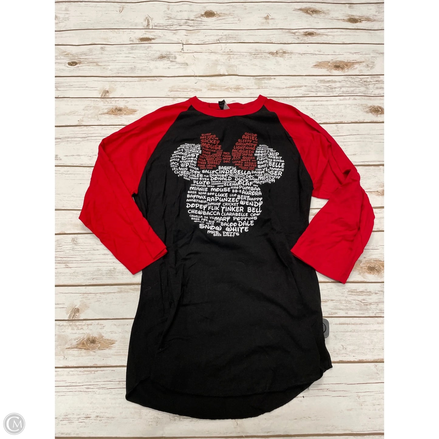 Top 3/4 Sleeve By Cmf In Black & Red, Size: M