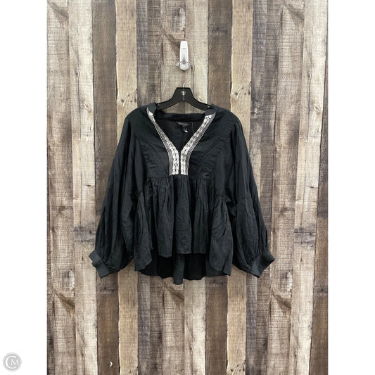 Top Long Sleeve By Banana Republic In Black, Size: S