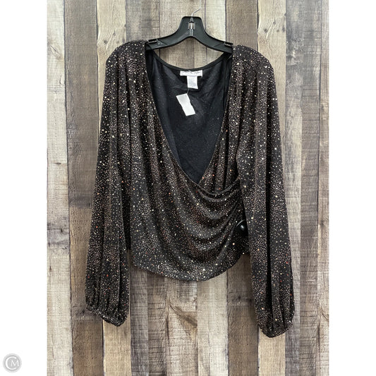 Top Long Sleeve By Cme In Black & Gold, Size: Xl