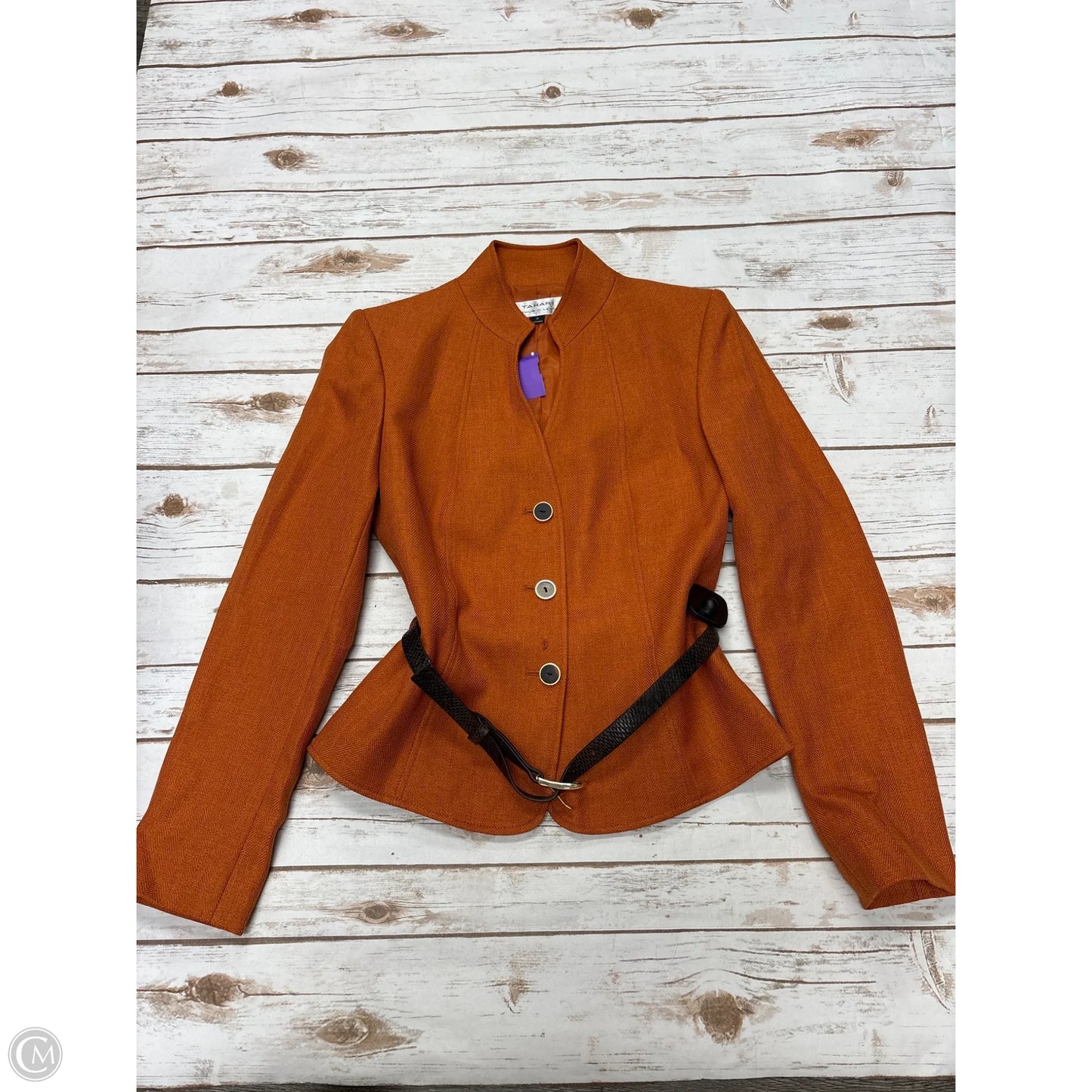 Blazer By Tahari In Orange, Size: 4