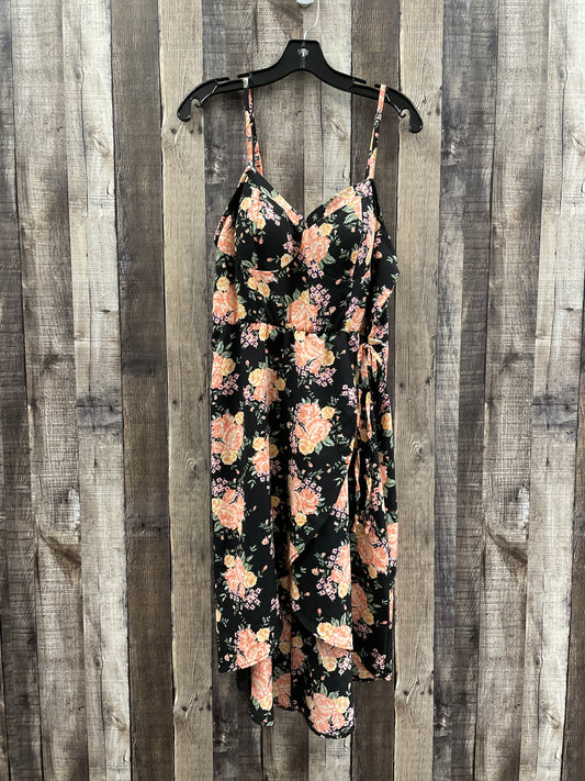 Floral Print Dress Casual Midi Lily Rose, Size Xl