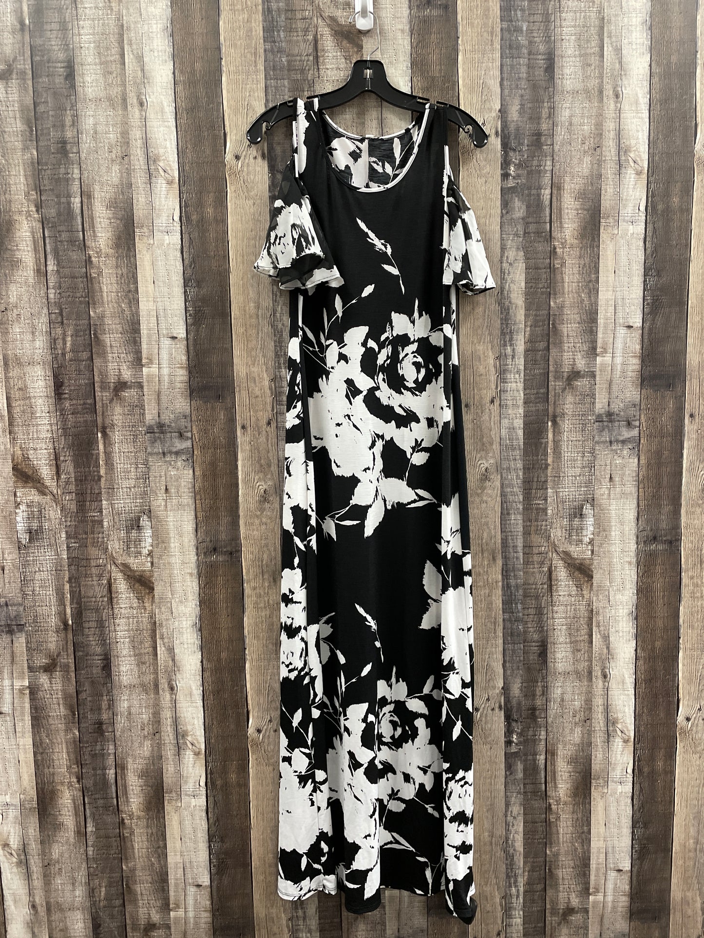 Black & White Dress Casual Maxi Emerald, Size M