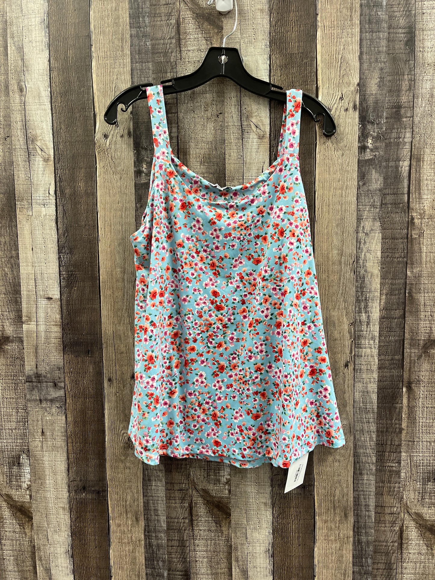 Floral Print Top Sleeveless White Birch, Size Xl