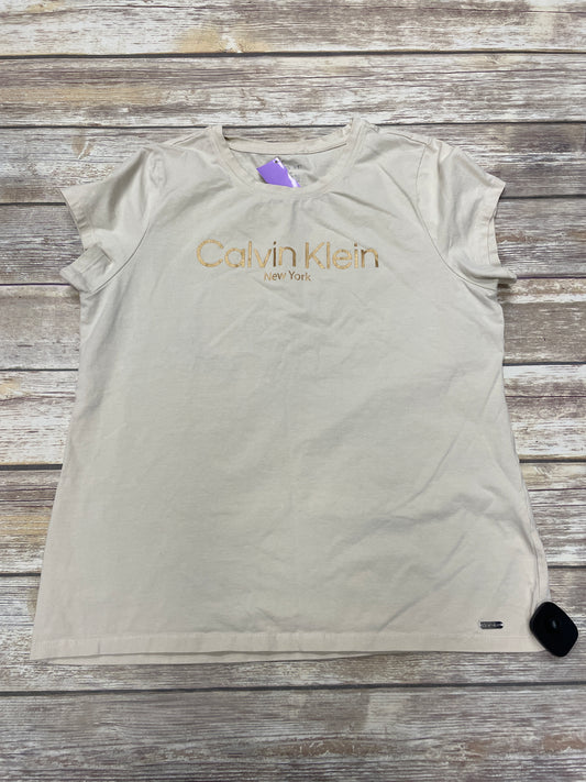 Tan Top Short Sleeve Calvin Klein, Size L