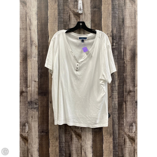 Top Short Sleeve By Karen Scott In White, Size: 2x
