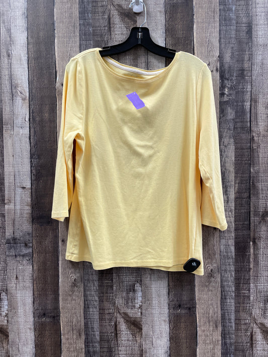 Yellow Top 3/4 Sleeve Talbots, Size Xl