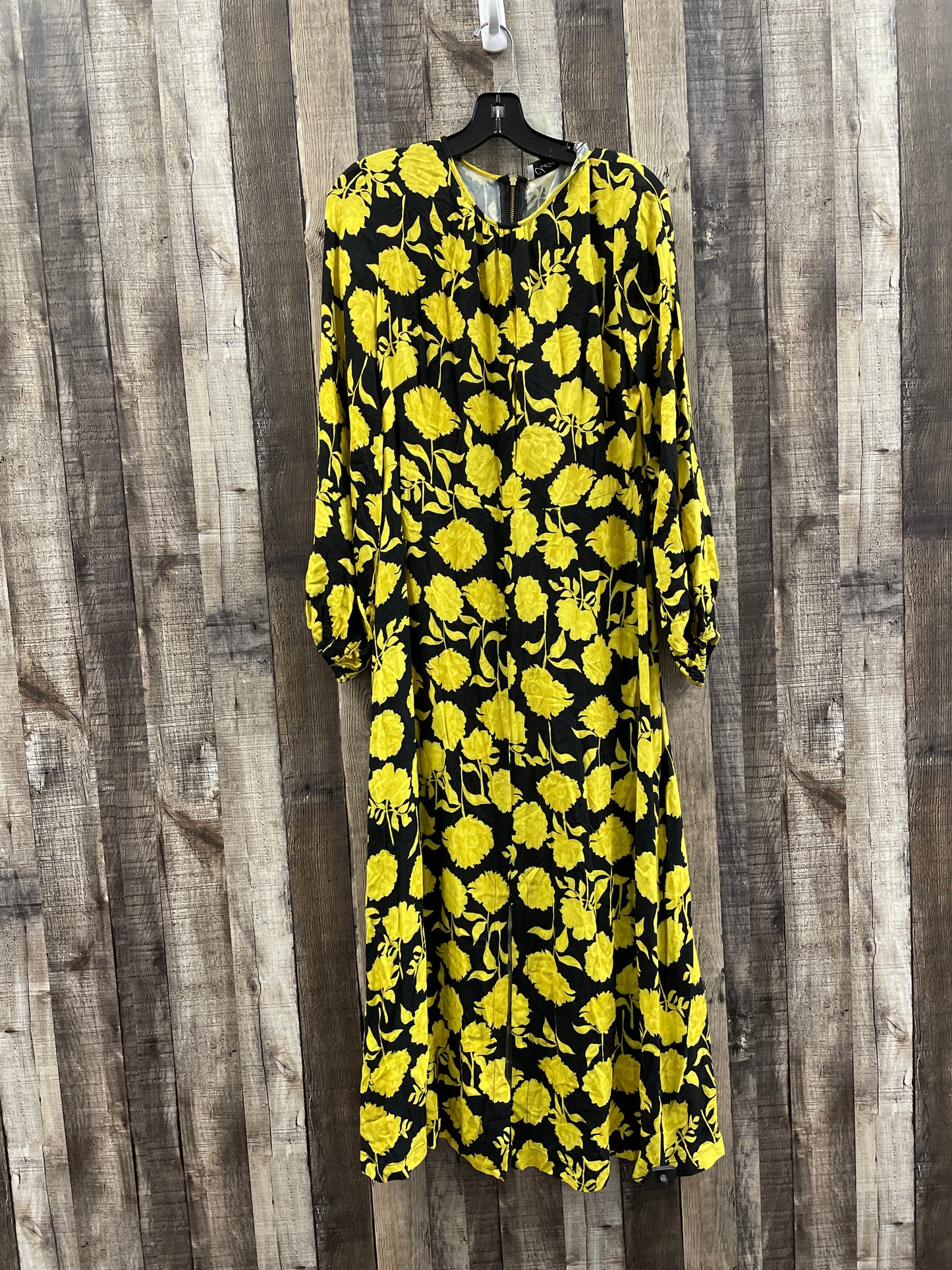 Black & Yellow Dress Casual Maxi Cme, Size M