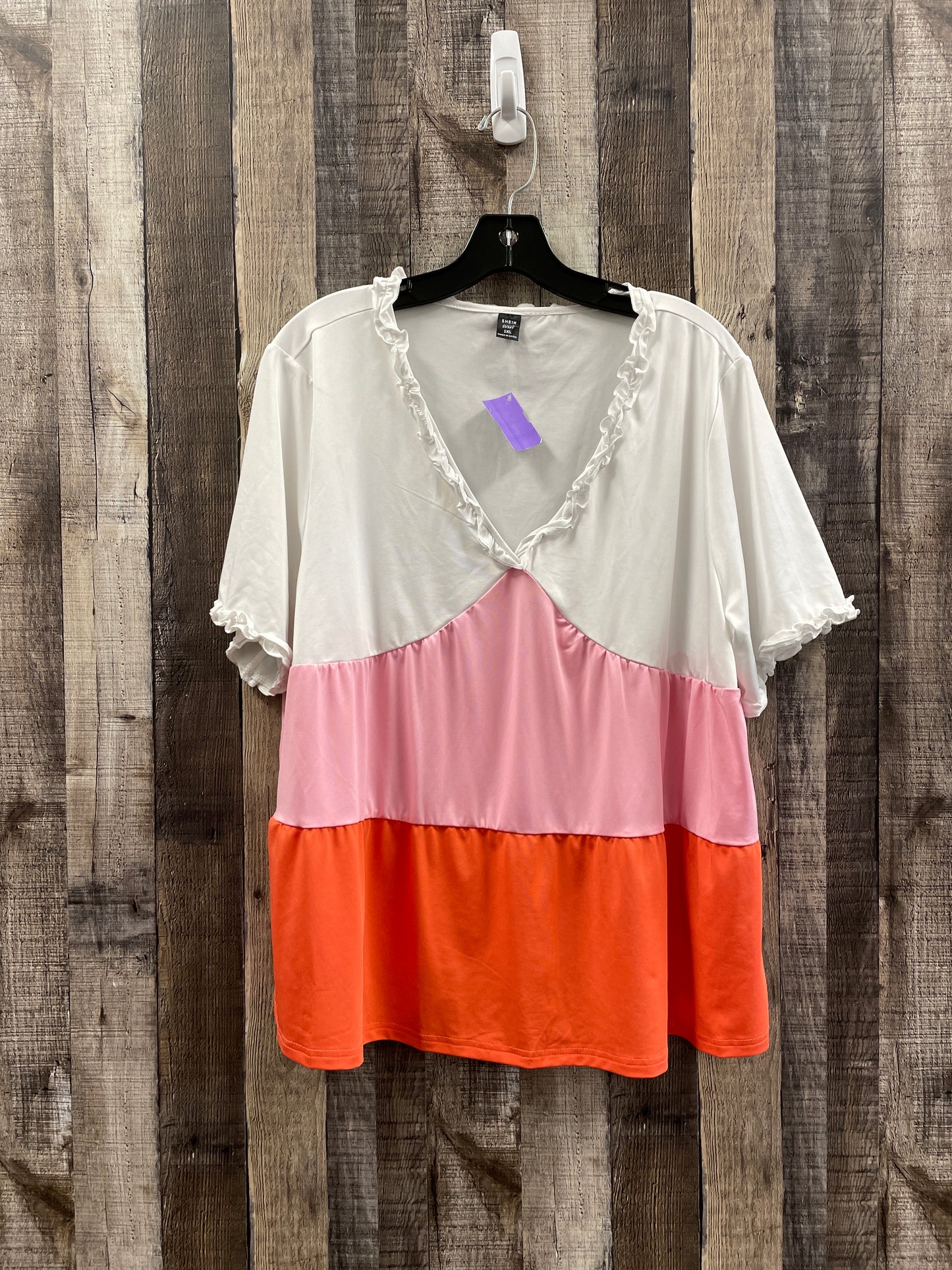 Multi-colored Top Short Sleeve Shein, Size 1x