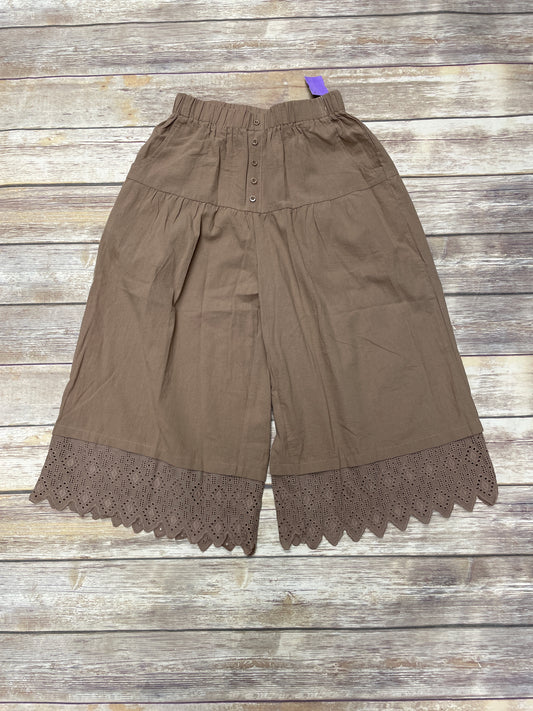 Pants Wide Leg By Cme In Brown, Size: L