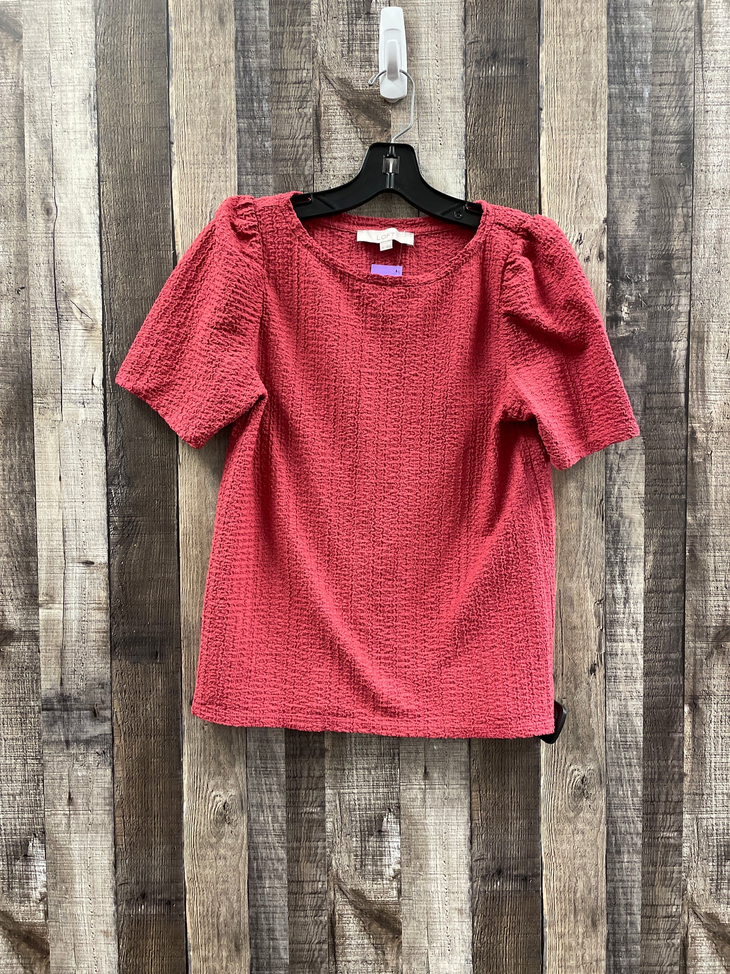 Red Top Short Sleeve Loft, Size Xs