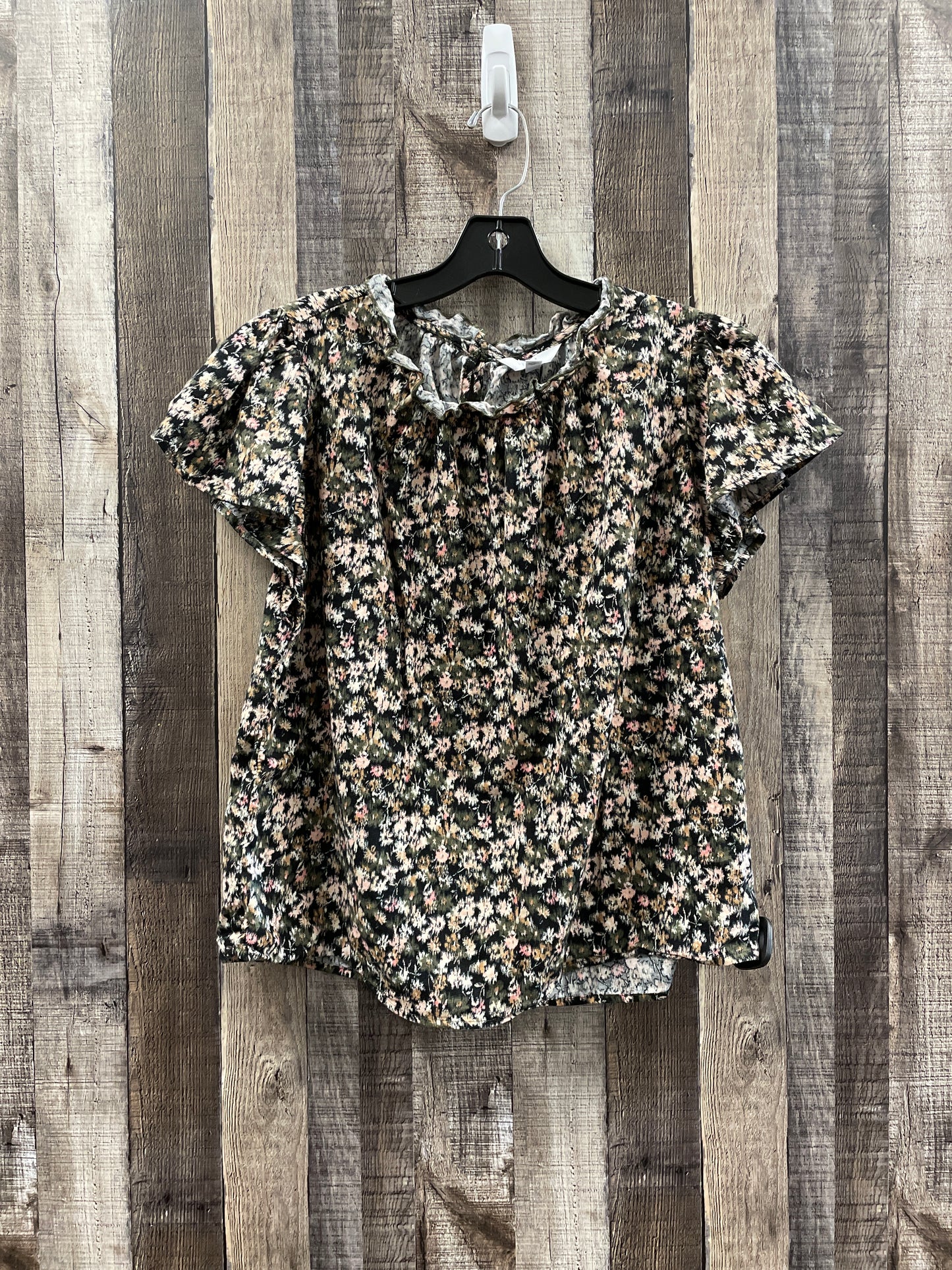 Floral Print Top Short Sleeve Time And Tru, Size M