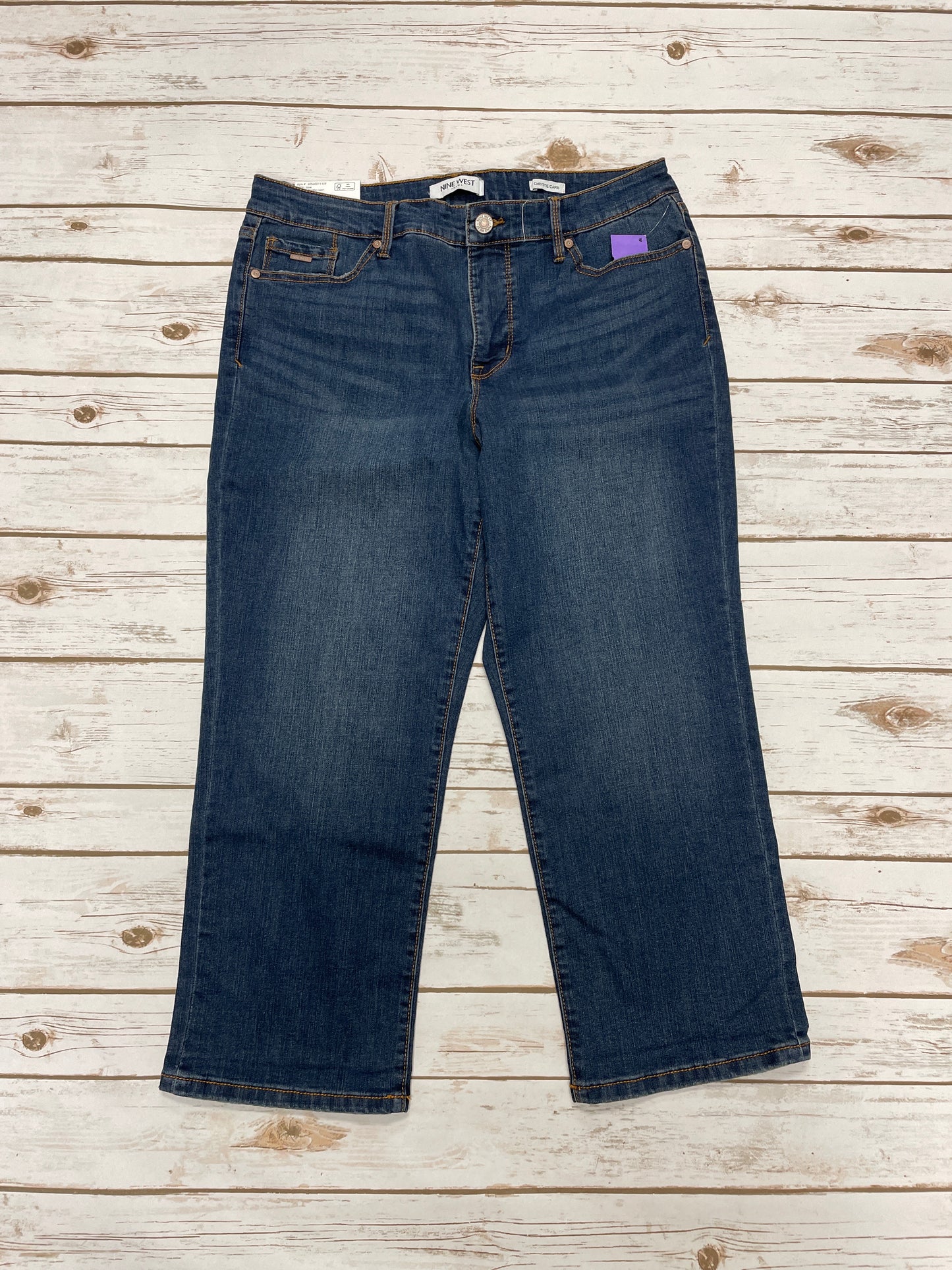 Jeans Cropped By Nine West In Blue Denim, Size: 10