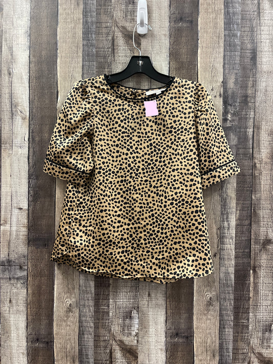 Animal Print Top Short Sleeve Loft, Size Petite   Xs