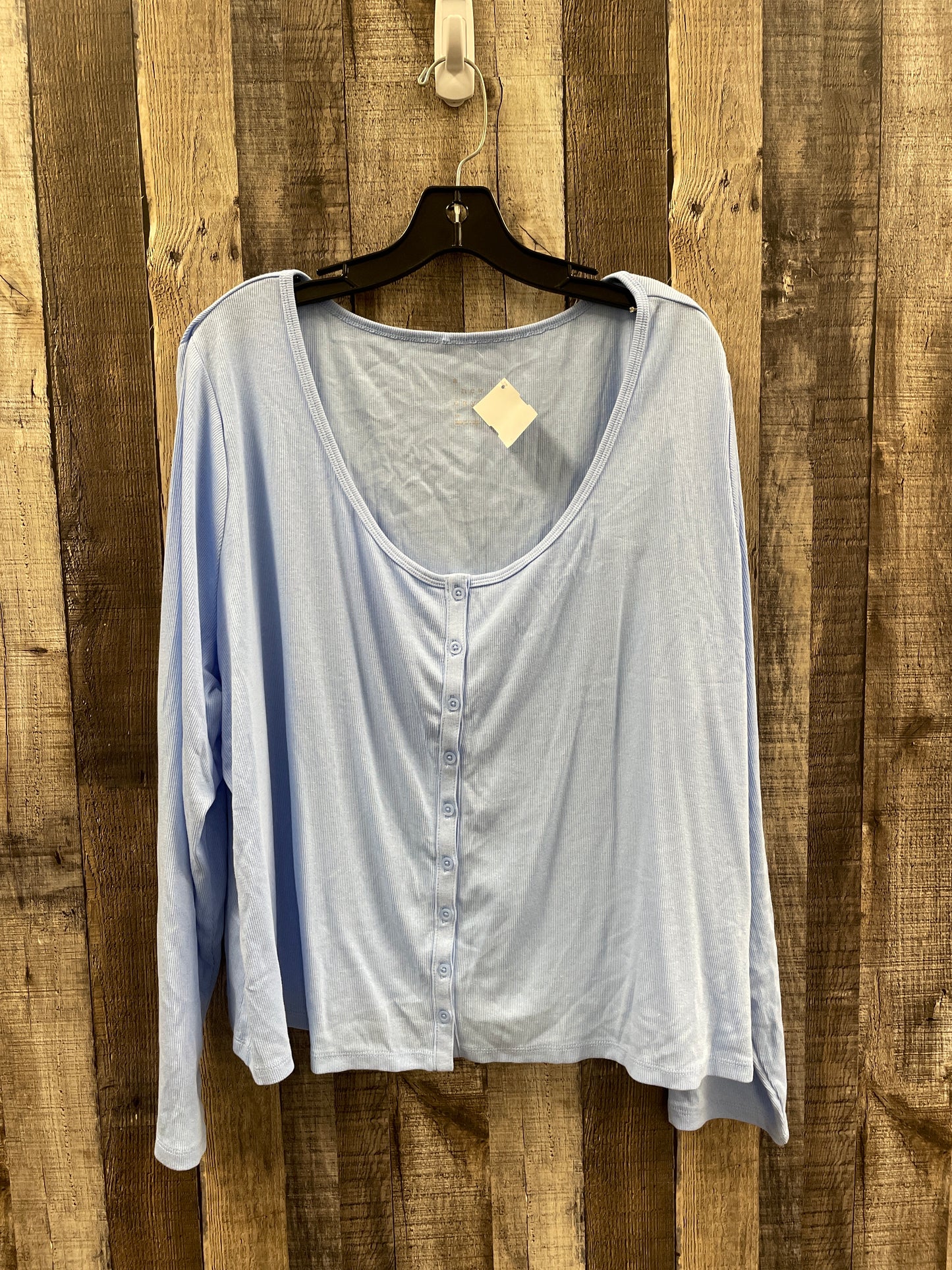 Top Long Sleeve By A New Day In Blue, Size: 3x