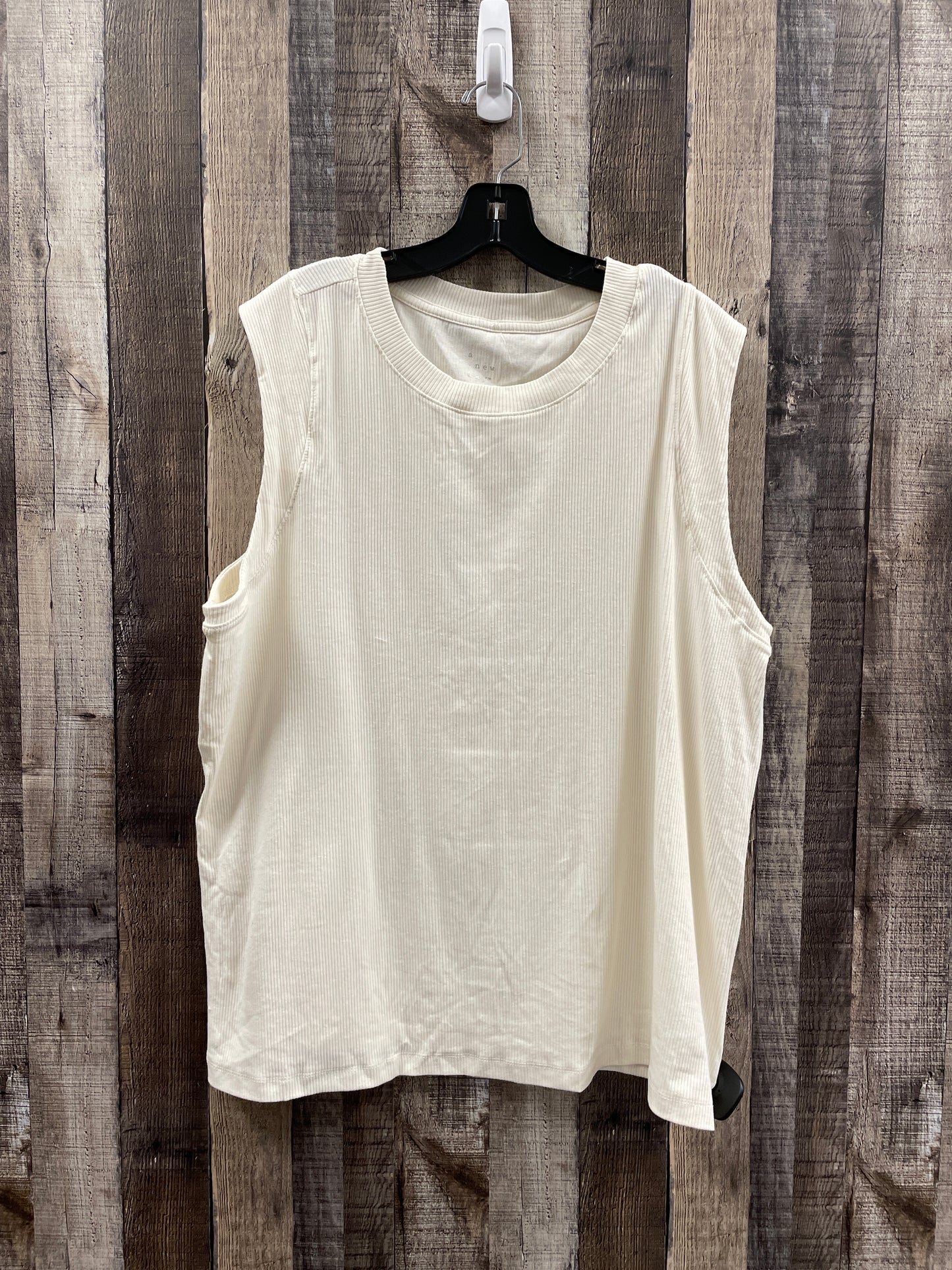 Top Sleeveless By A New Day In Beige, Size: 3x