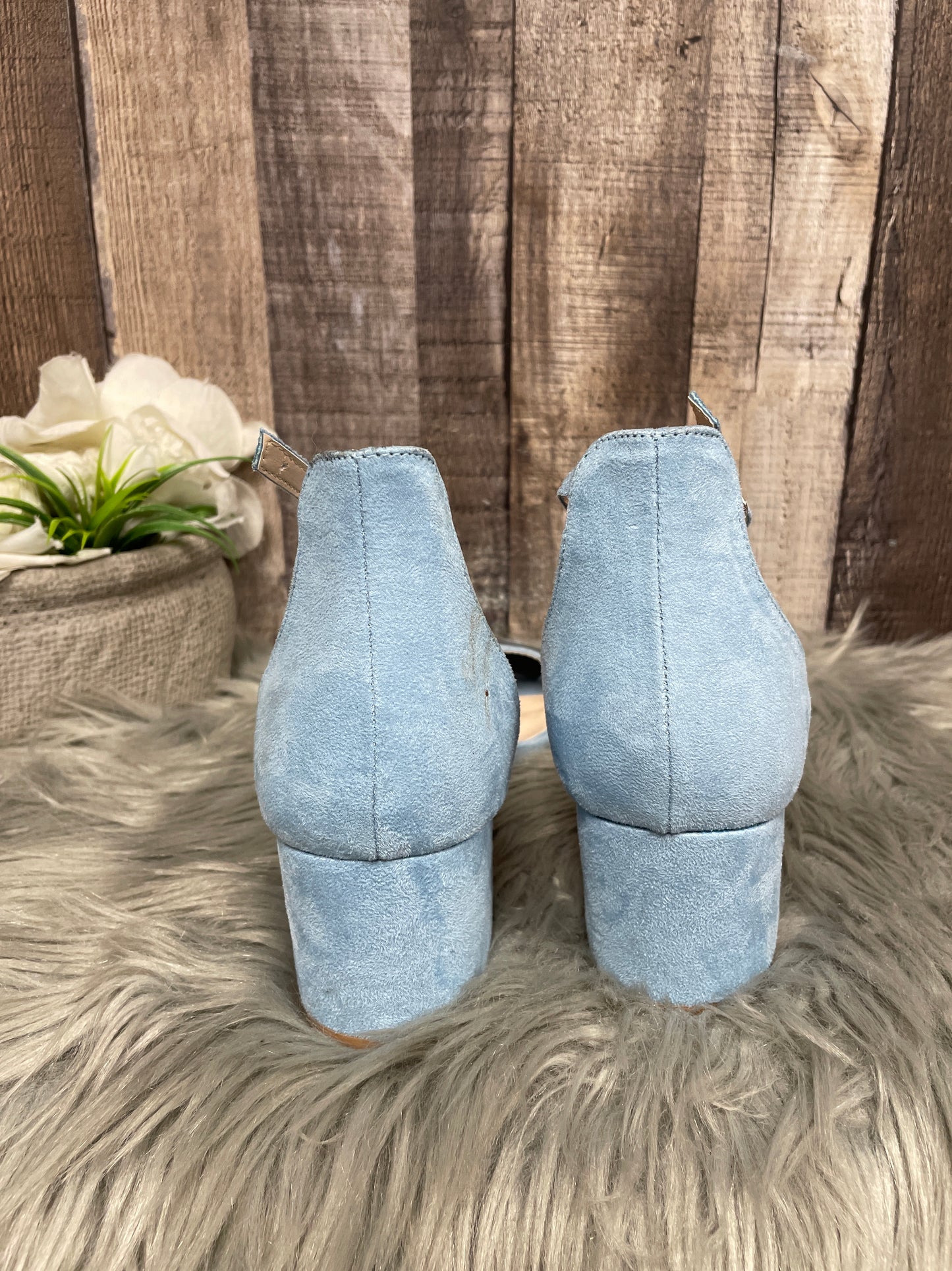 Blue Sandals Heels Block Cme, Size 11