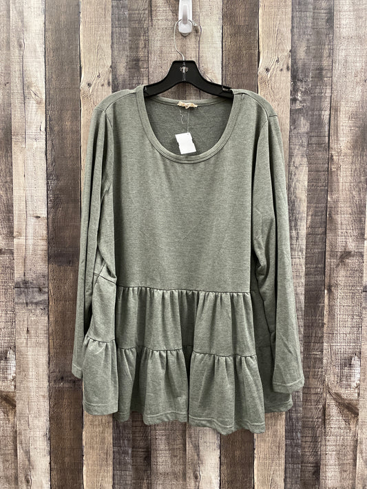 Top Long Sleeve By Jane And Delancey In Green, Size: 2x