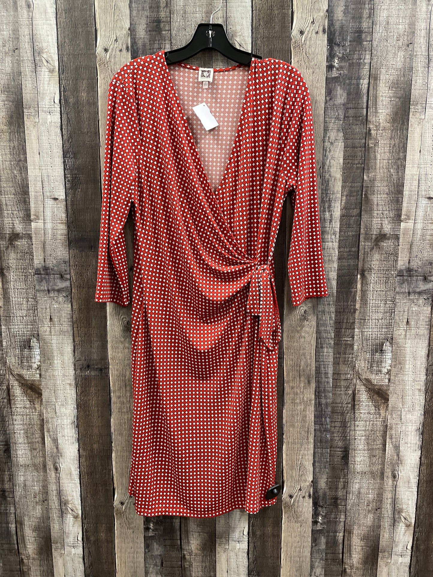 Dress Casual Midi By Anne Klein In Orange, Size: L