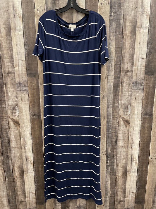 Dress Casual Maxi By Loft In Striped Pattern, Size: L