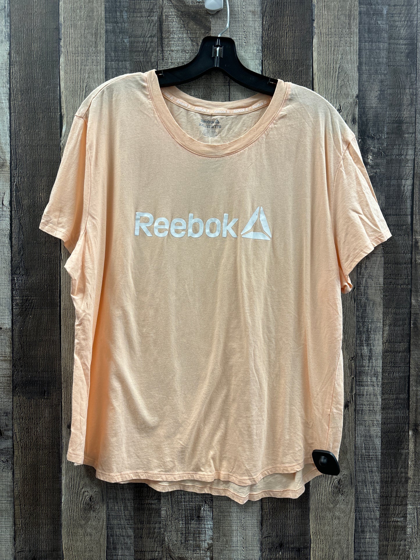 Athletic Top Short Sleeve By Reebok In Peach, Size: Xxl