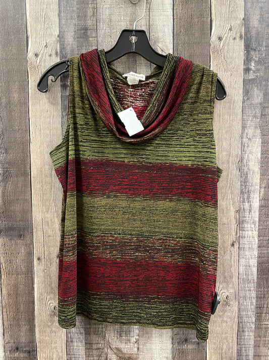 Top Sleeveless By Notations In Green & Red, Size: L