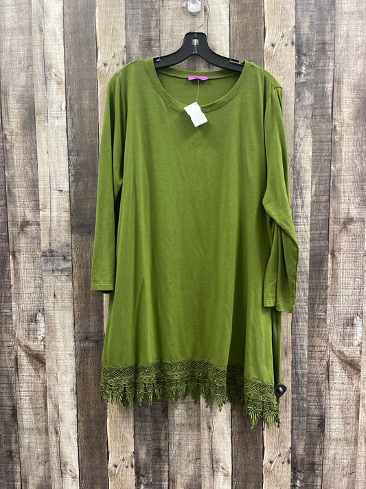 Top Long Sleeve By Cme In Green, Size: 3x