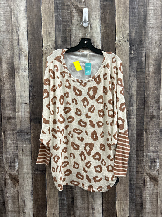 Top Long Sleeve By Maurices In Animal Print, Size: L