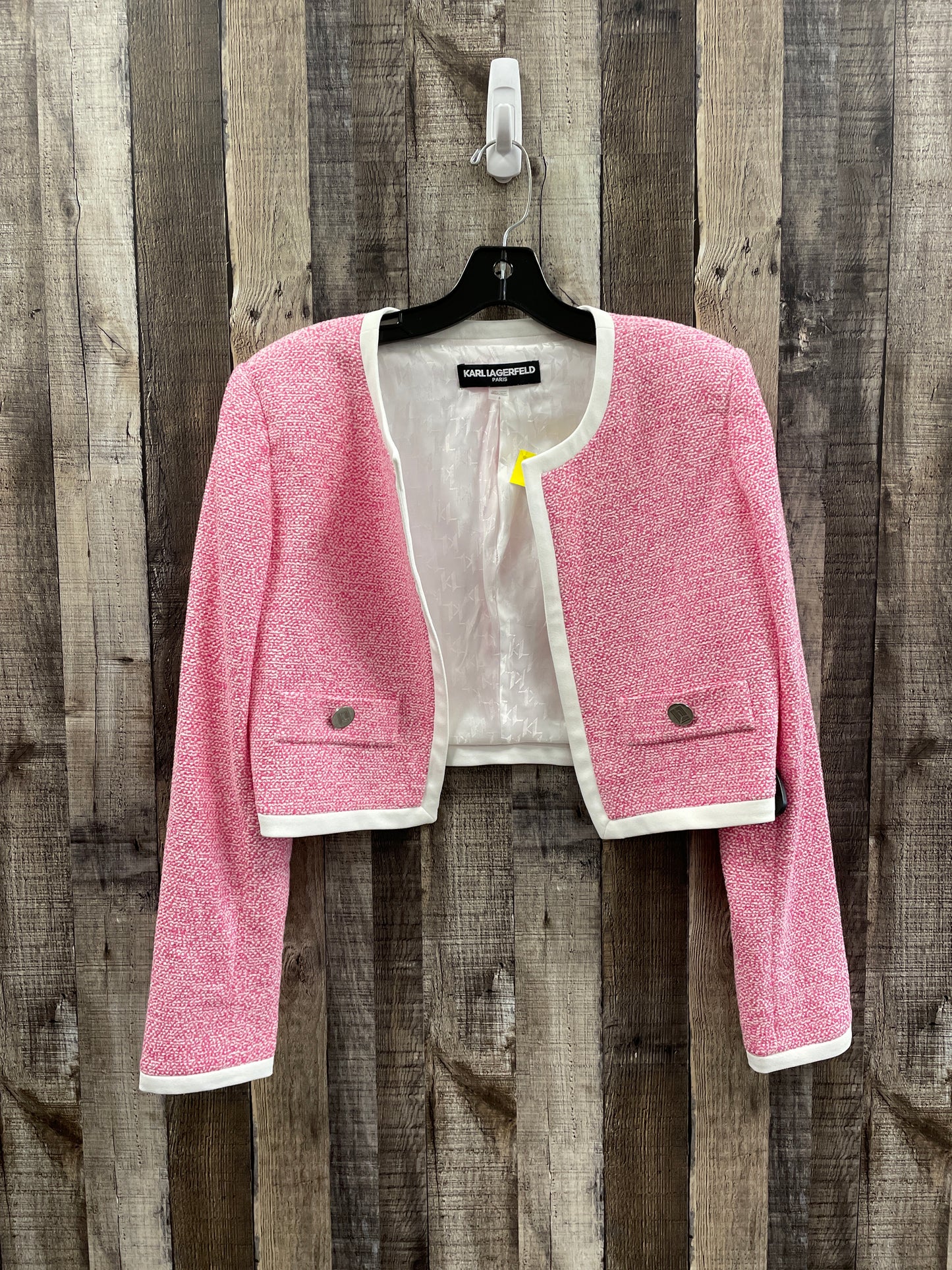 Blazer Designer By Karl Lagerfeld In Pink, Size: S