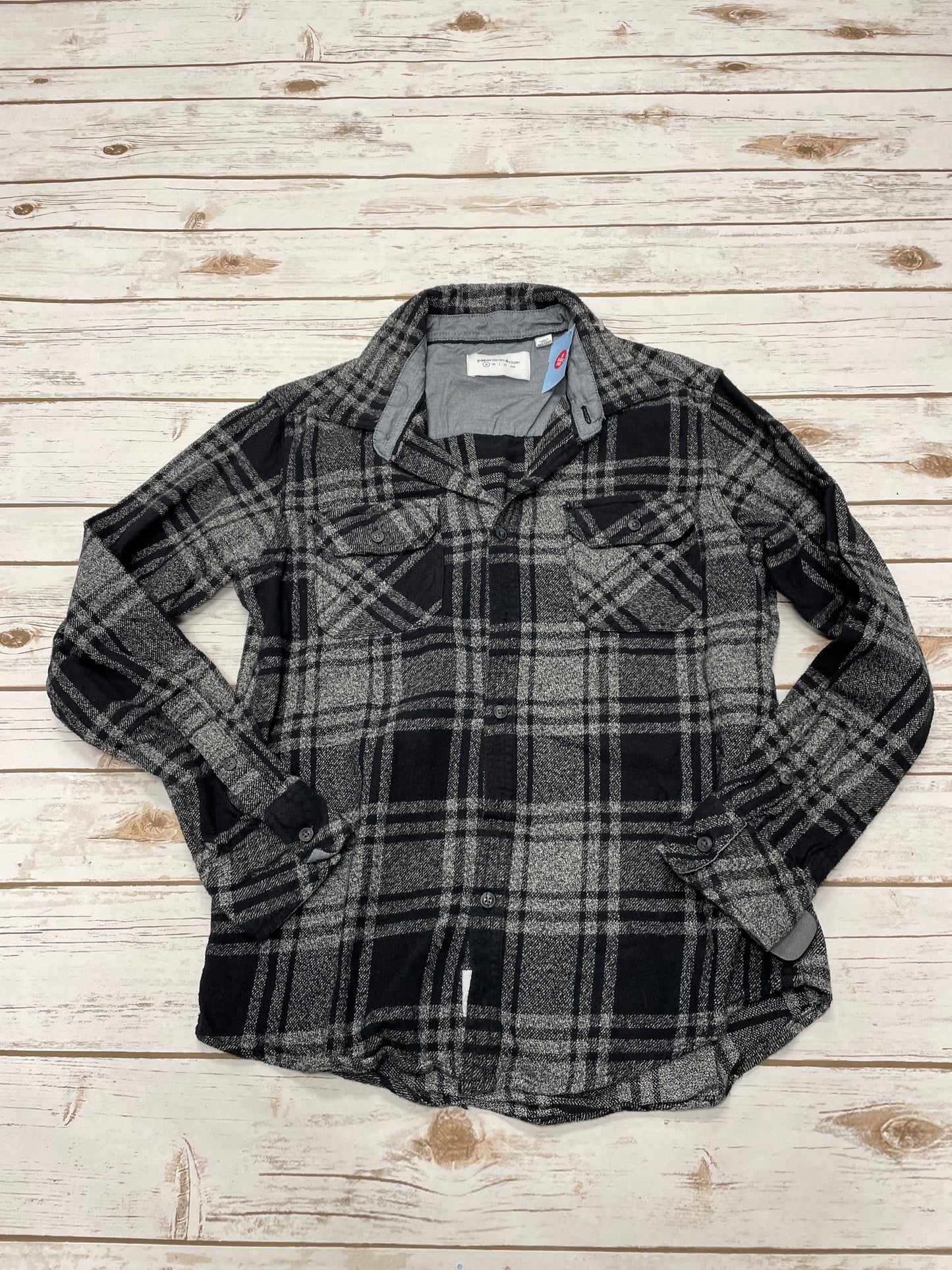 Top Long Sleeve By Paper Denim Cloth In Plaid Pattern, Size: S