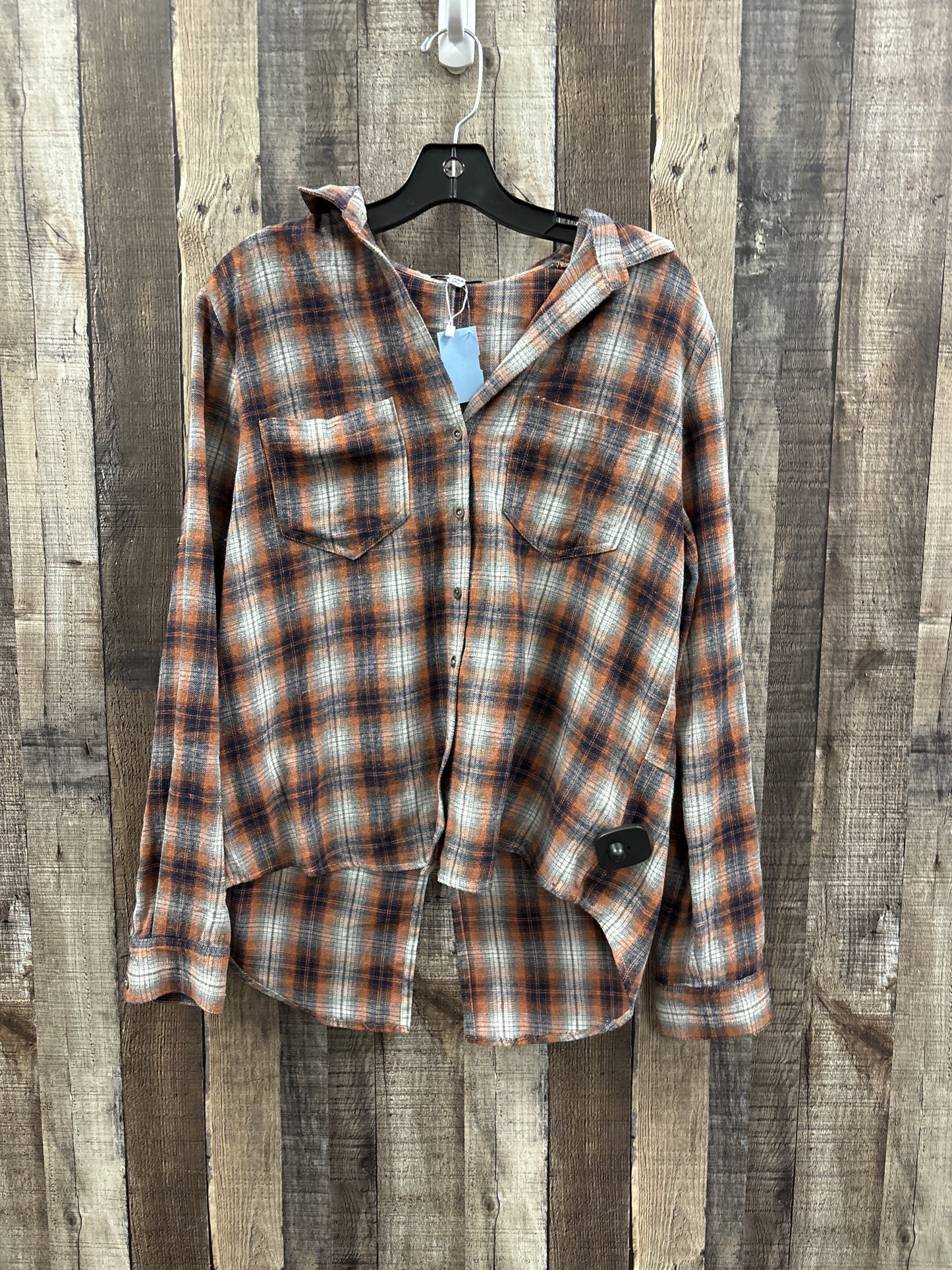 Top Long Sleeve By Fate In Plaid Pattern, Size: L