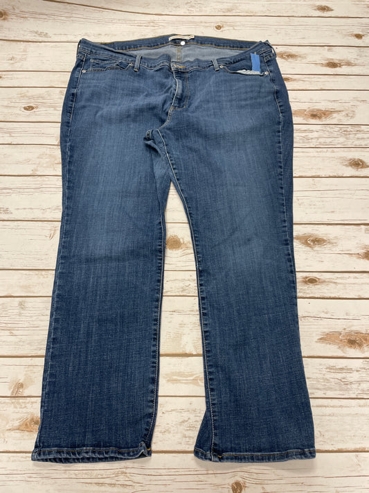 Jeans Straight By Levis In Blue Denim, Size: 22