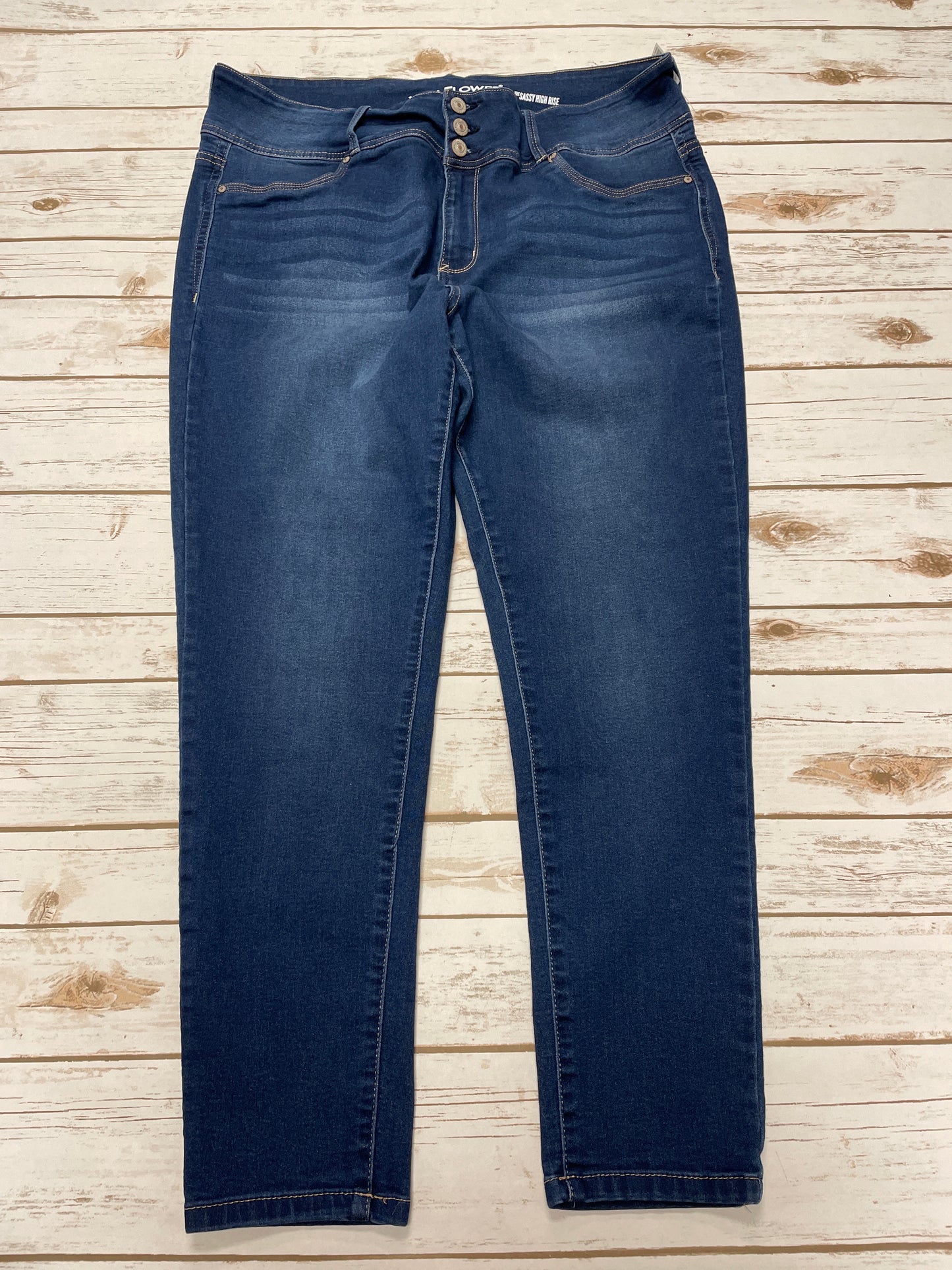 Jeans Skinny By Wallflower In Blue Denim, Size: 20